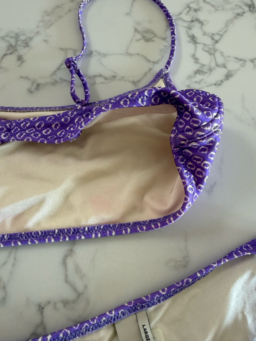 Triangl Swimwear Mica Scoop Crop Bikini SET - Haze Purple - Size Large - Picture 6 of 9